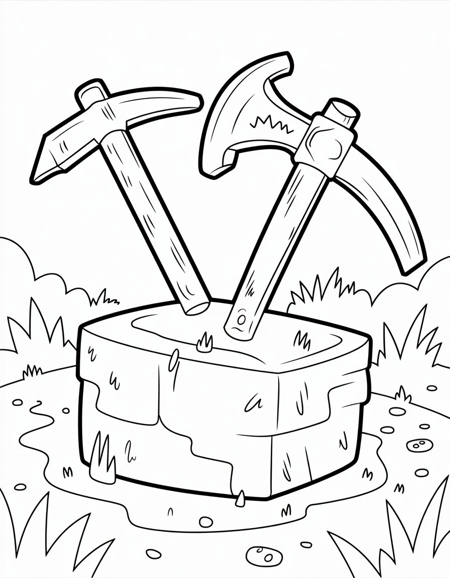 minecraft tools coloring page