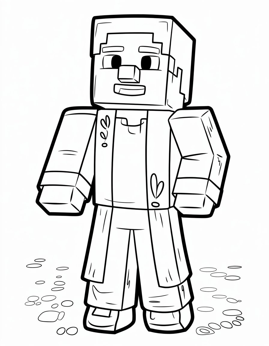 minecraft villager coloring page