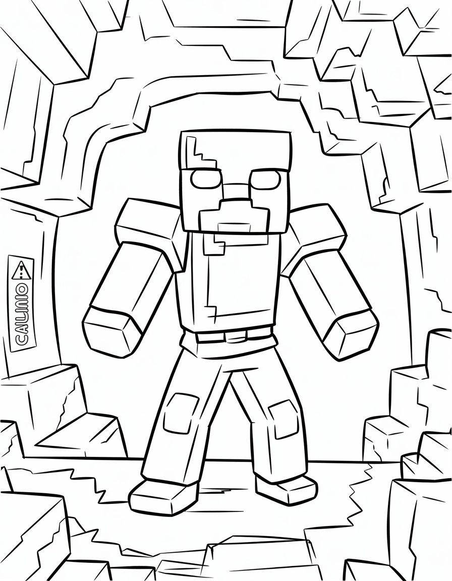 minecraft warden coloring page