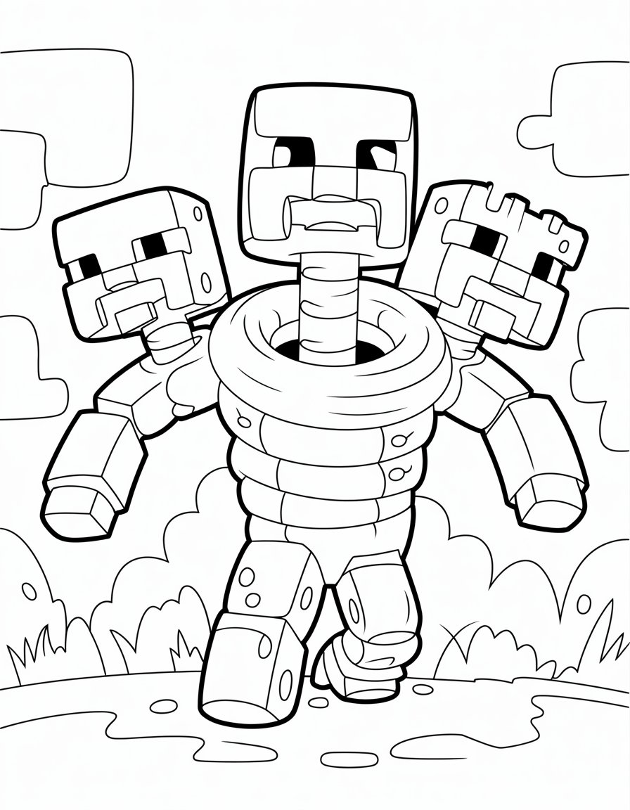 minecraft wither storm coloring page