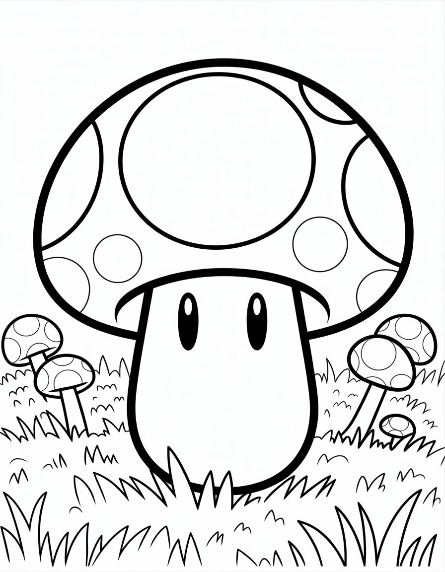 mario mushroom coloring page