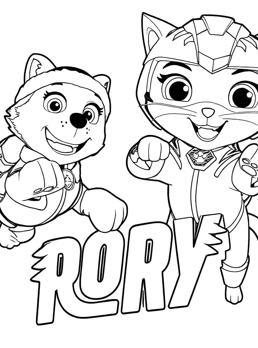 Everest and Rory coloring page