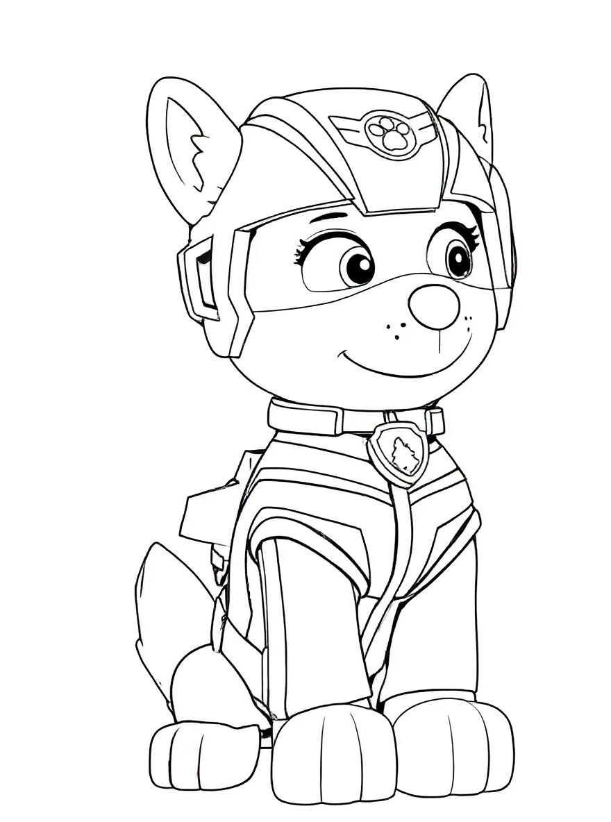 Everest wearing pilot uniform coloring page