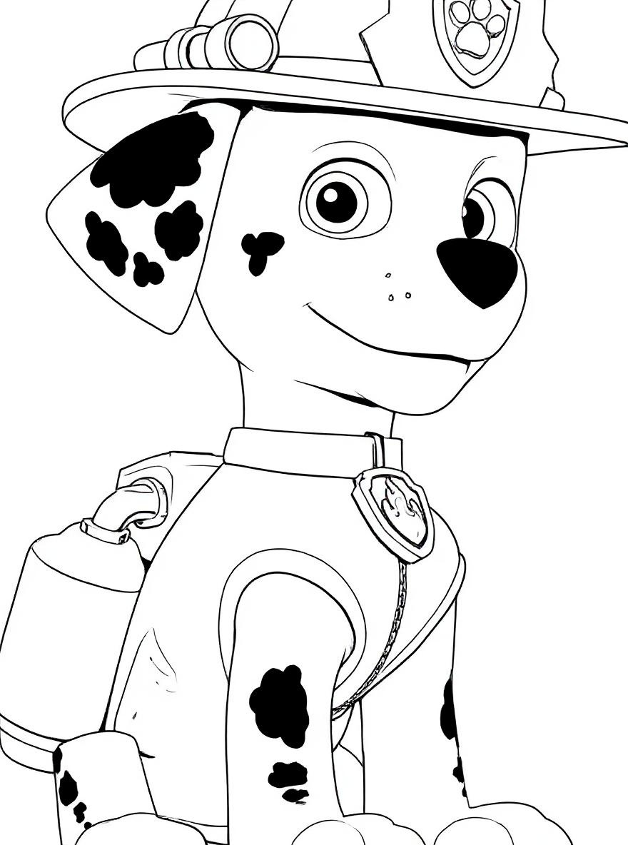 Marshall from Paw Patrol coloring page