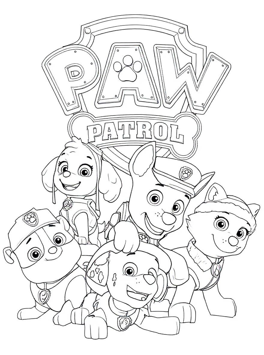 Paw Patrol Group A coloring page