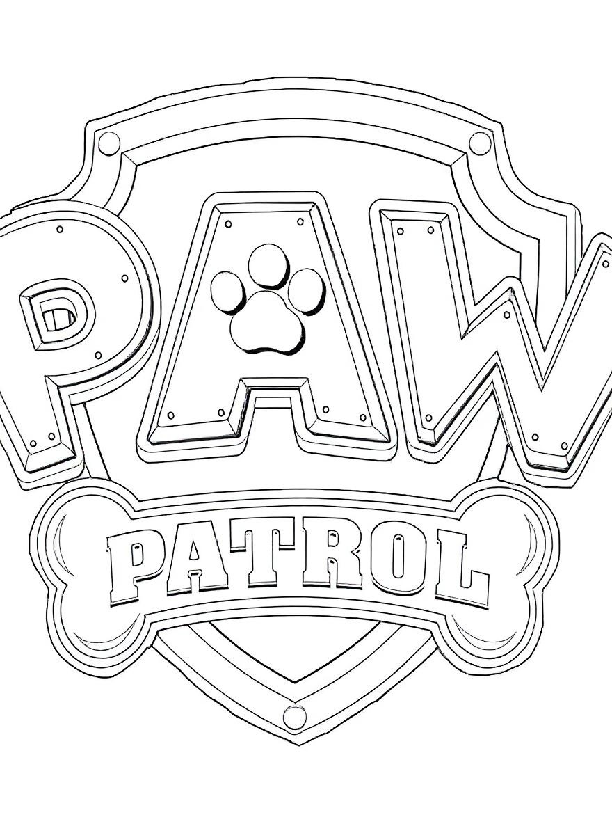 Paw Patrol logo coloring page