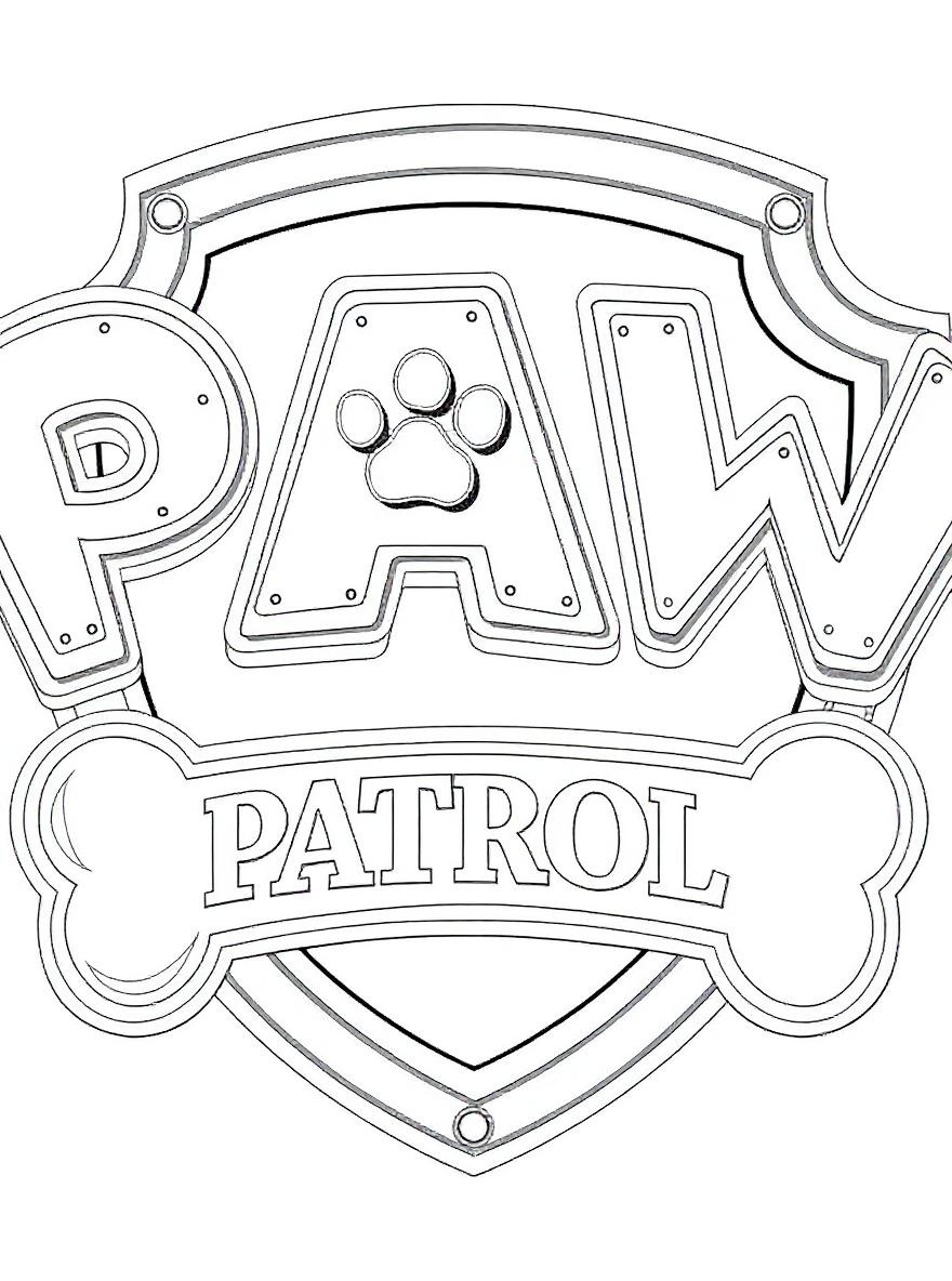 Paw Patrol logo pink coloring page