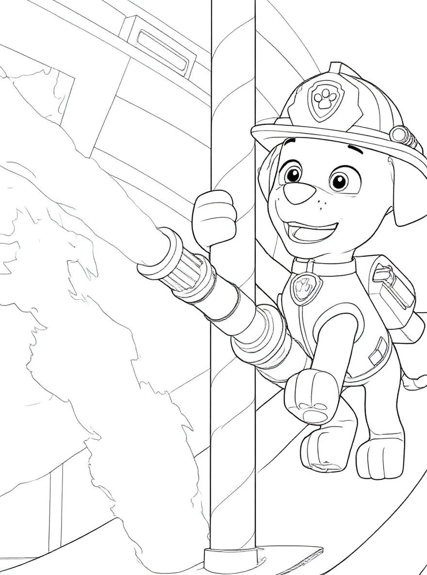Paw Patrol Marshall firefighter coloring page