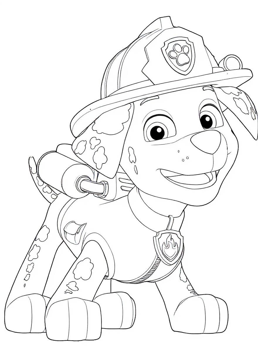 Paw Patrol Marshall happy coloring page