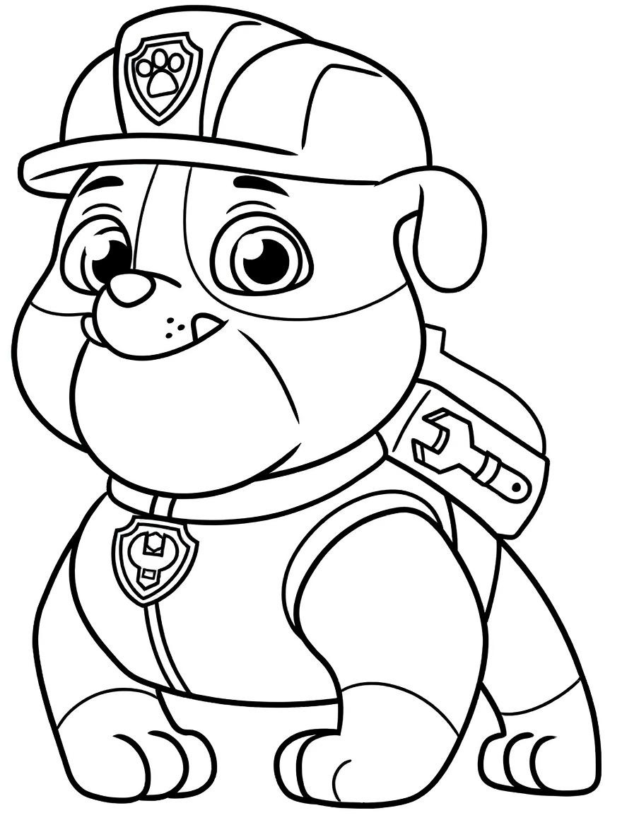 Paw Patrol Rubble coloring page