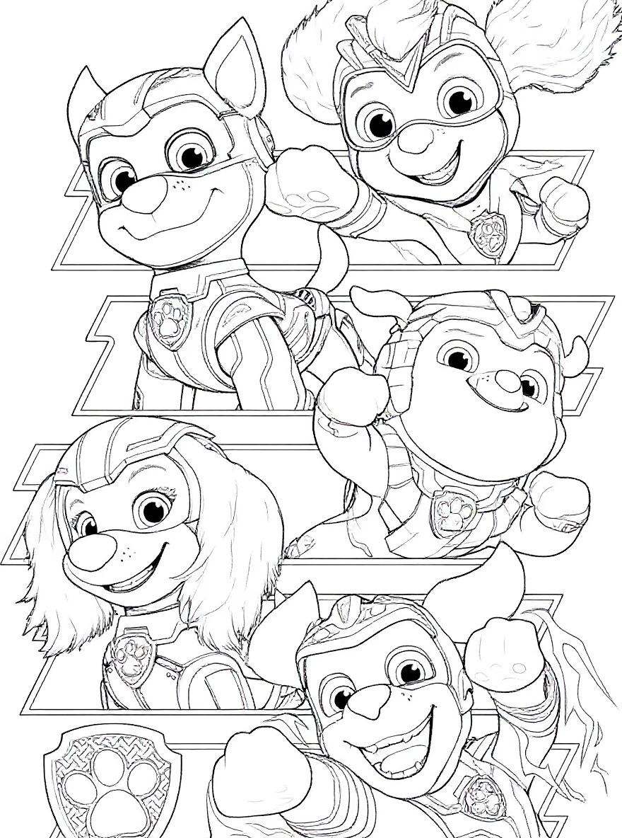 Paw Patrol Super Pup Powers coloring page