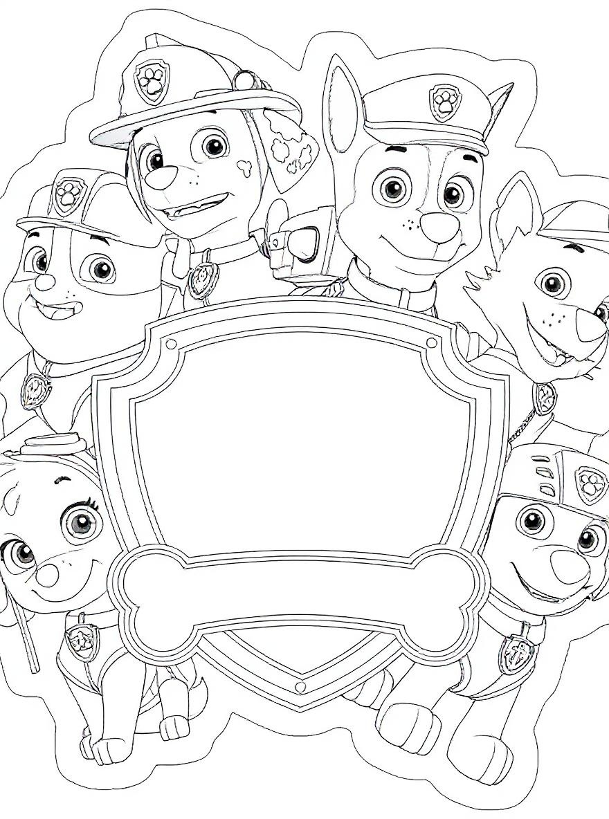 Paw Patrol Team coloring page
