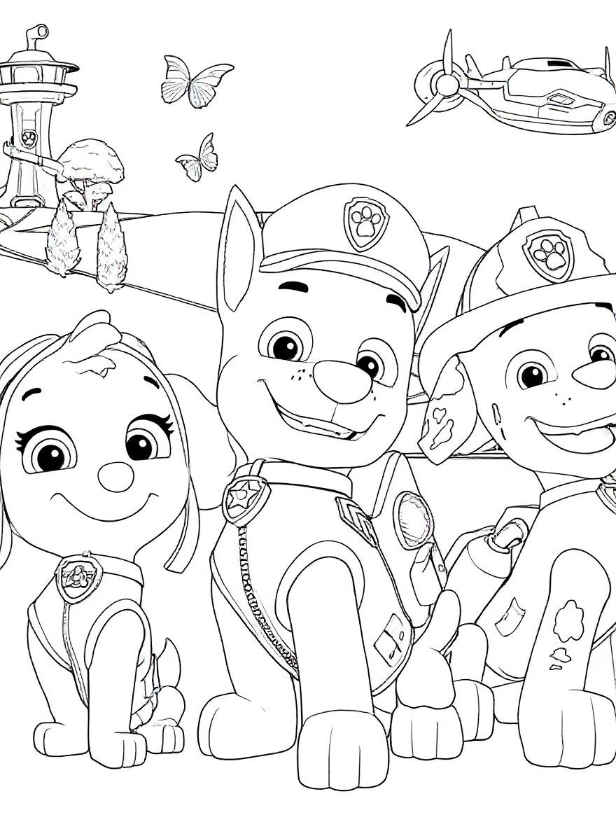 Paw Patrol Team Ready coloring page