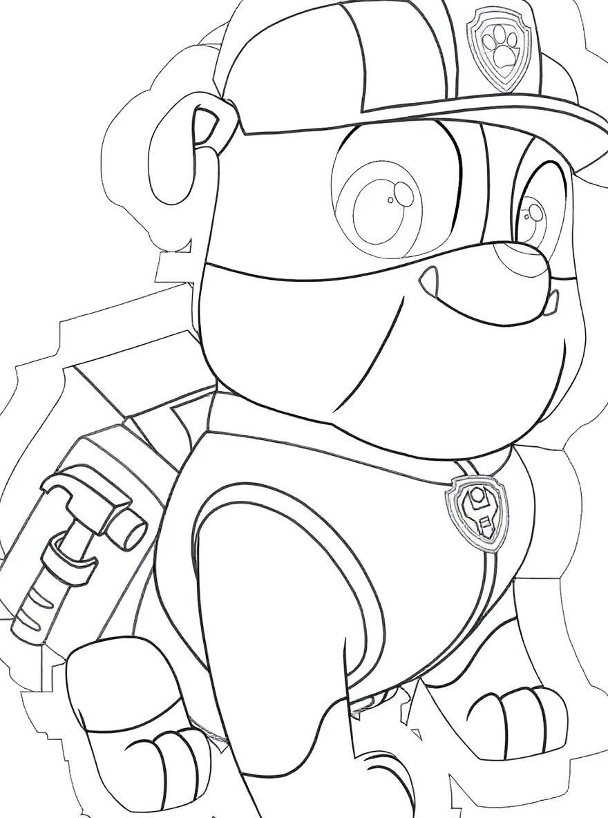 Rubble in uniform coloring page