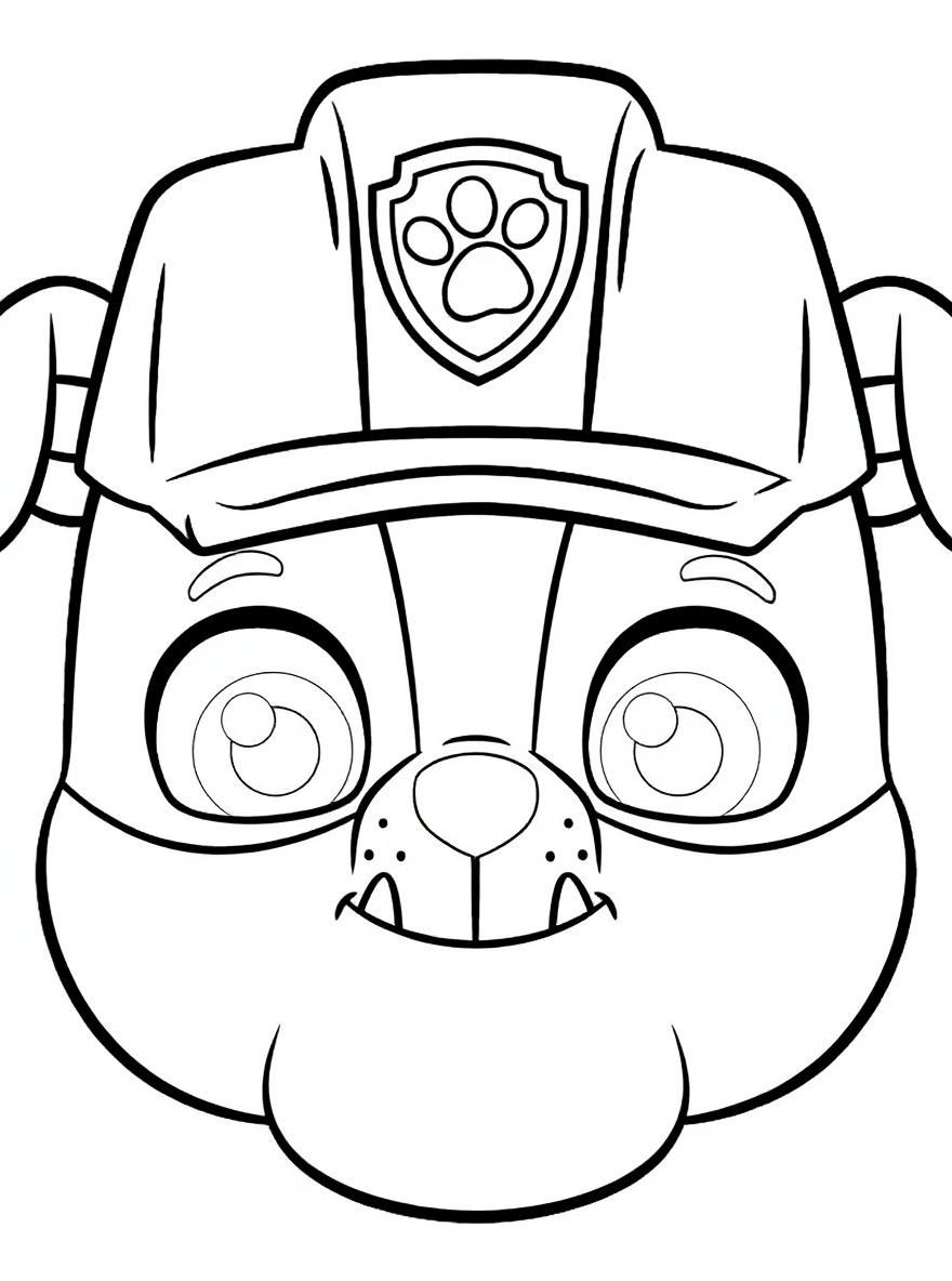 Rubble puppy paw patrol coloring page