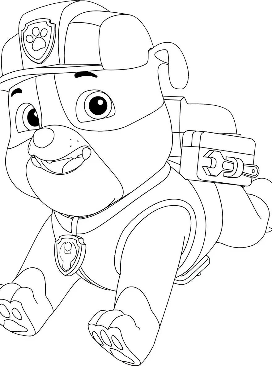 Rubble running coloring page