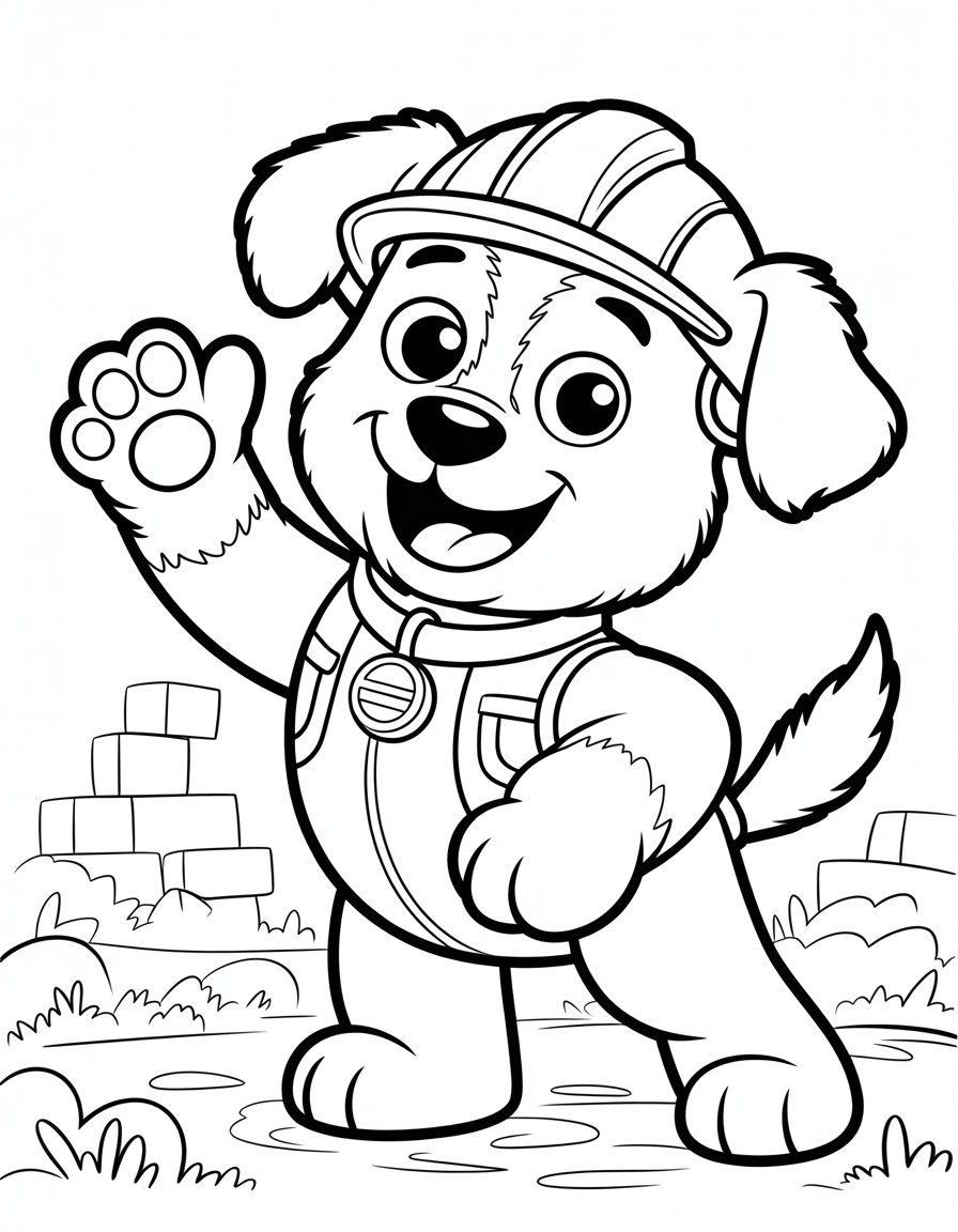 rubble the construction pup