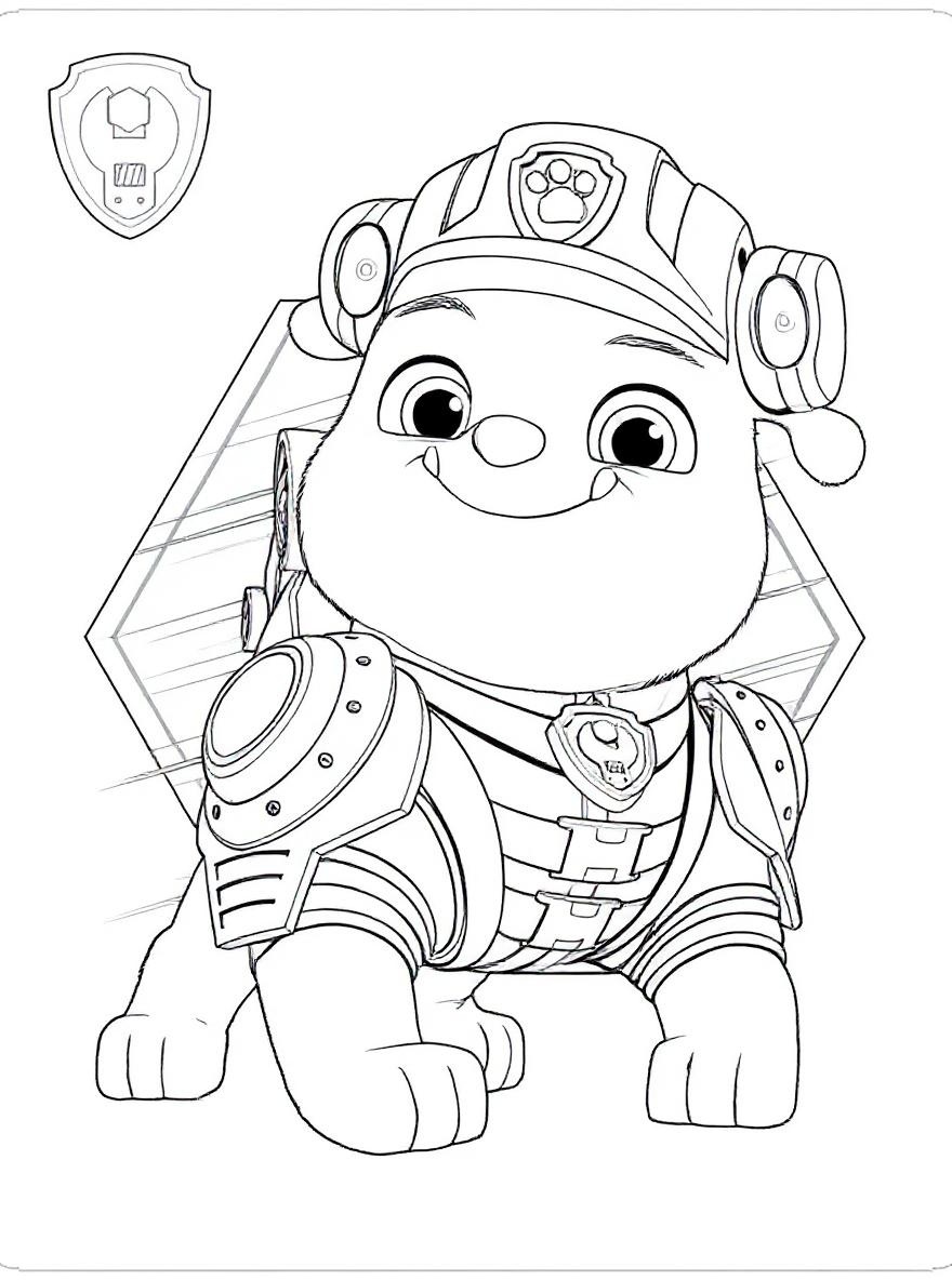 Rubbles happy face coloring page