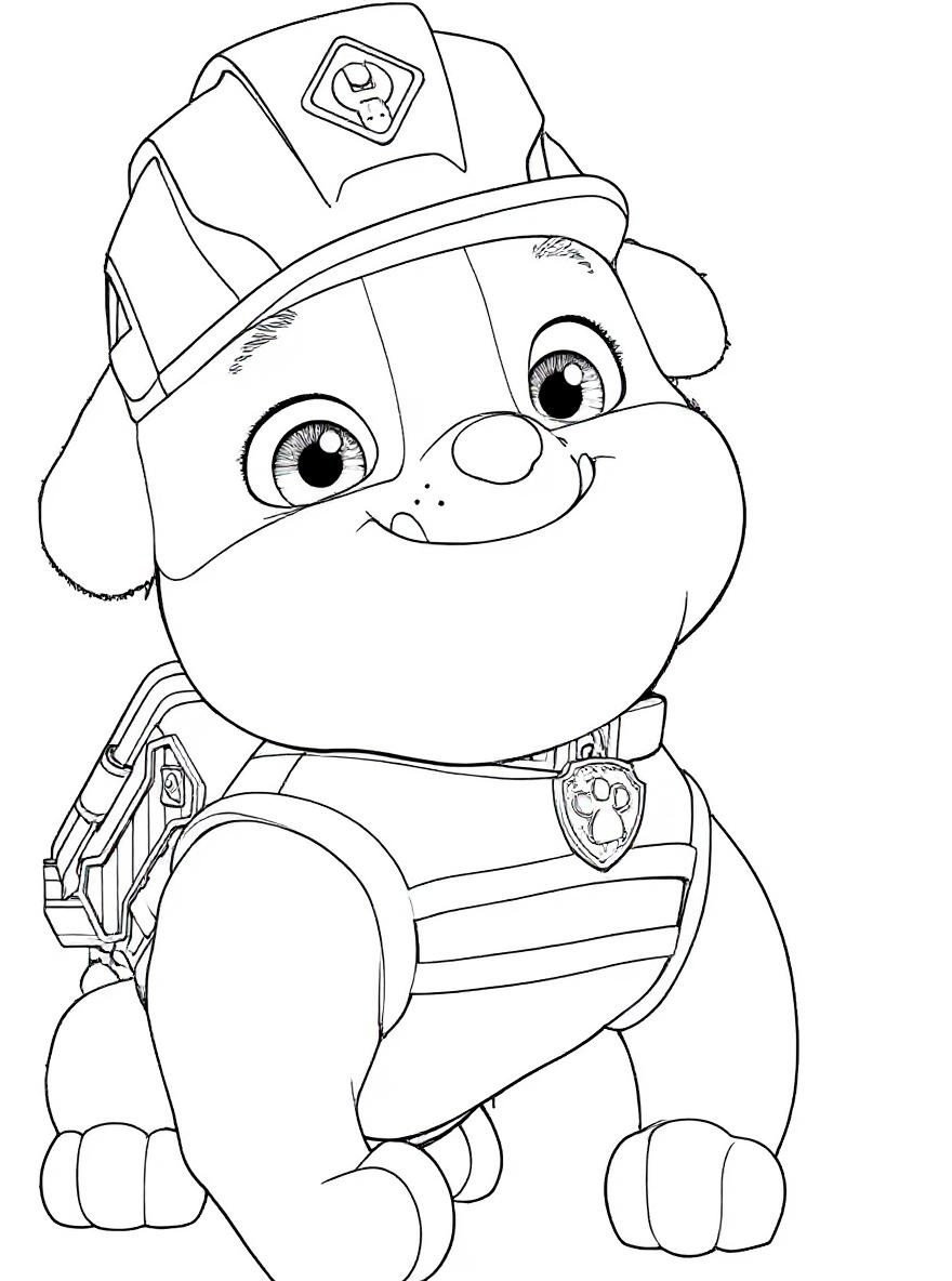 Rubbles happy smile coloring page