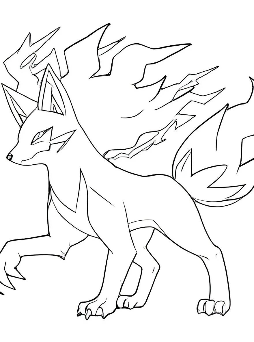 black wolf standing coloring page