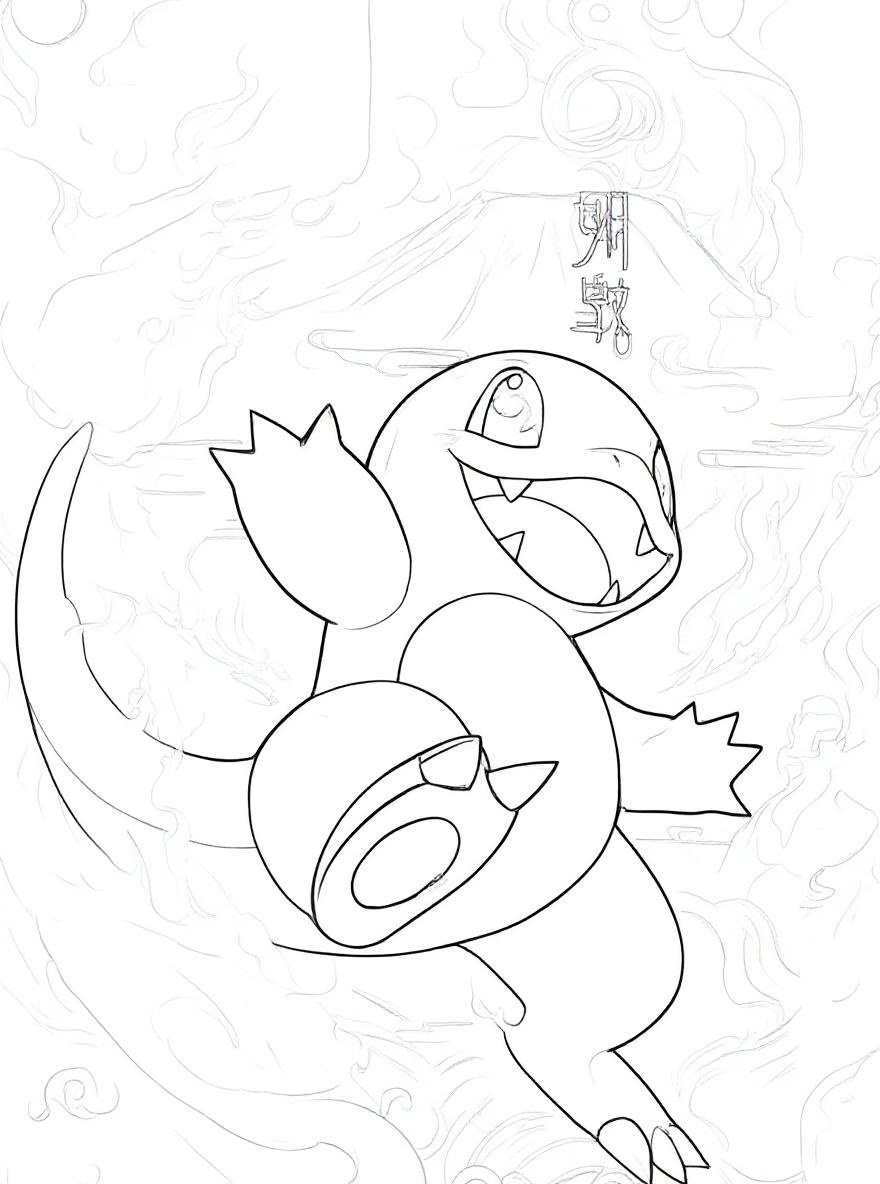 charmander pokemon fire background coloring page