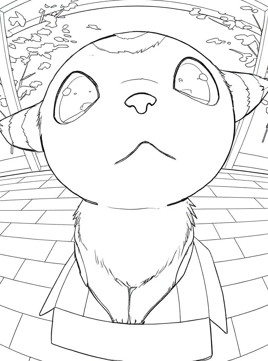 Cute black pokemon in a box coloring page