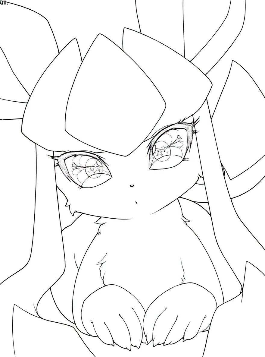 Glaceon close up coloring page