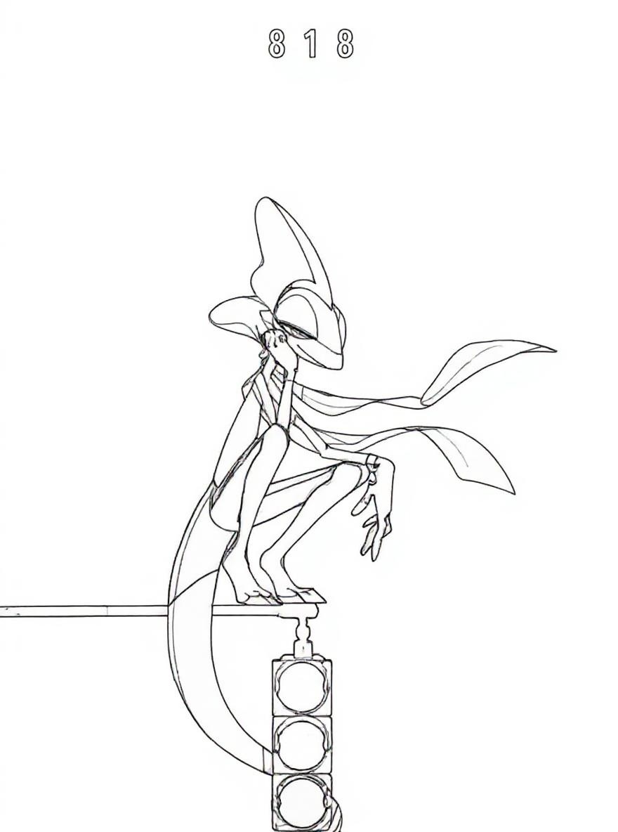 Inteleon on traffic light coloring page