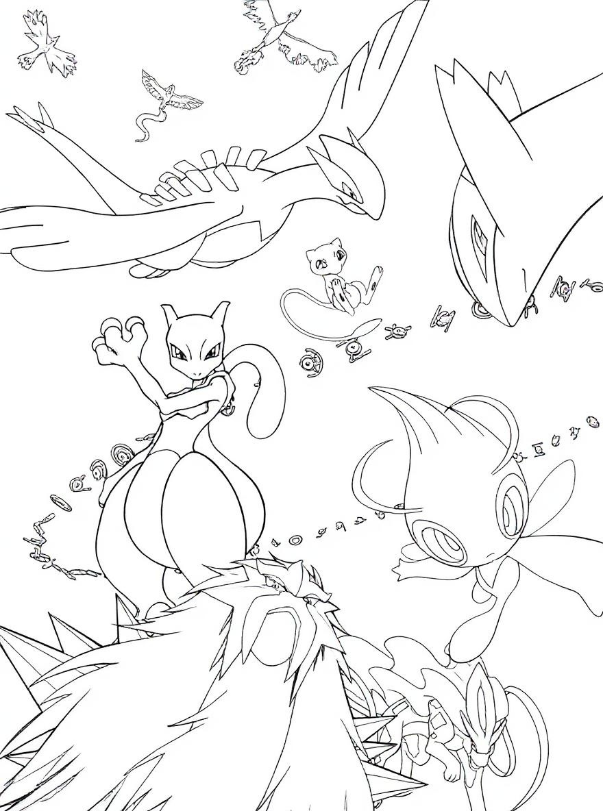 Legendary Pokemon Sky coloring page
