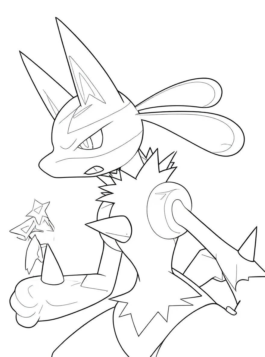 Lucario from Pokemon coloring page