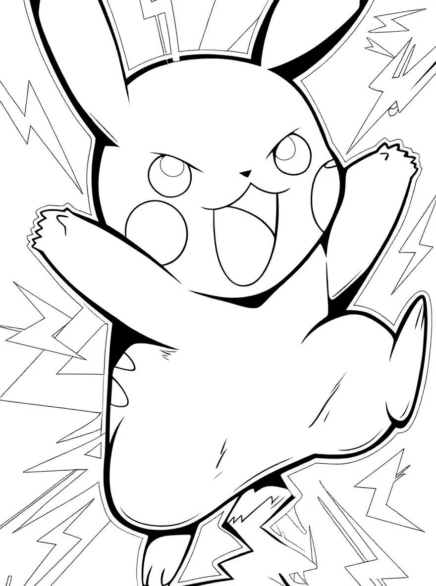 Pikachu super coloring page