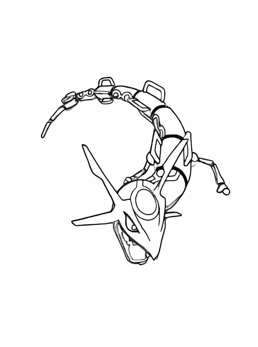 Rayquaza in space coloring page