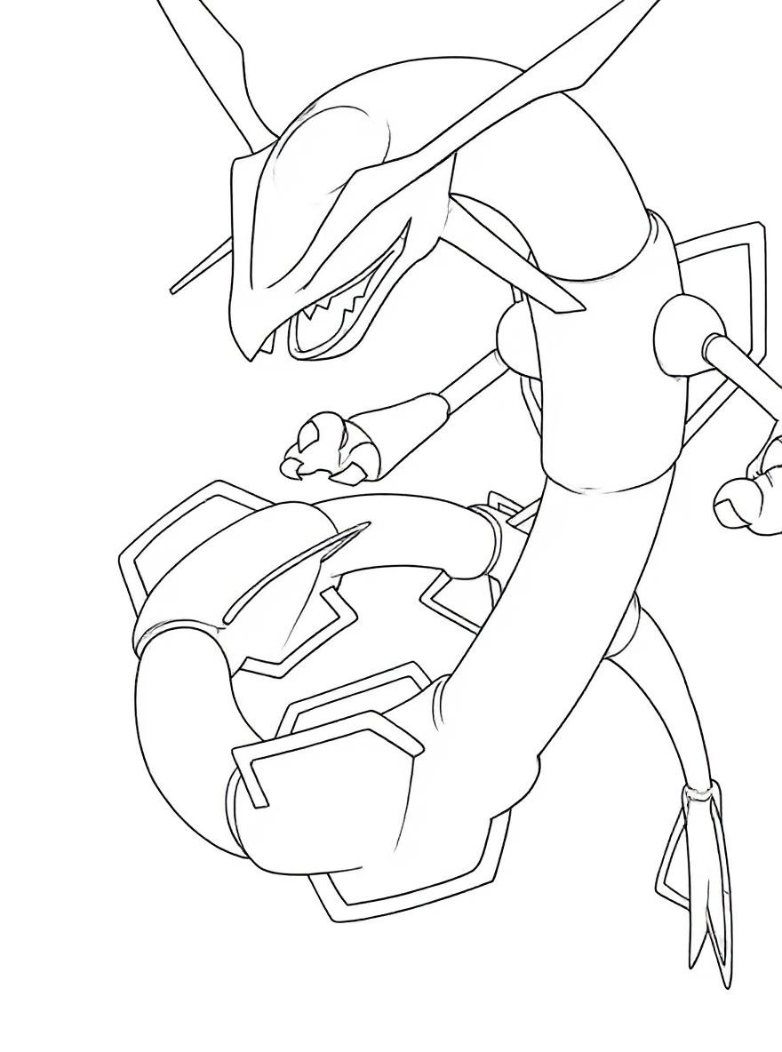 Rayquaza mega evolution coloring page