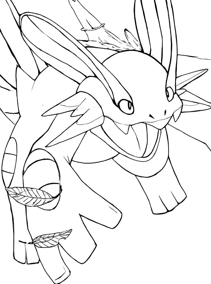 swampert in water coloring page