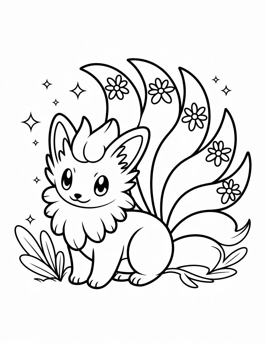 vulpix coloring page