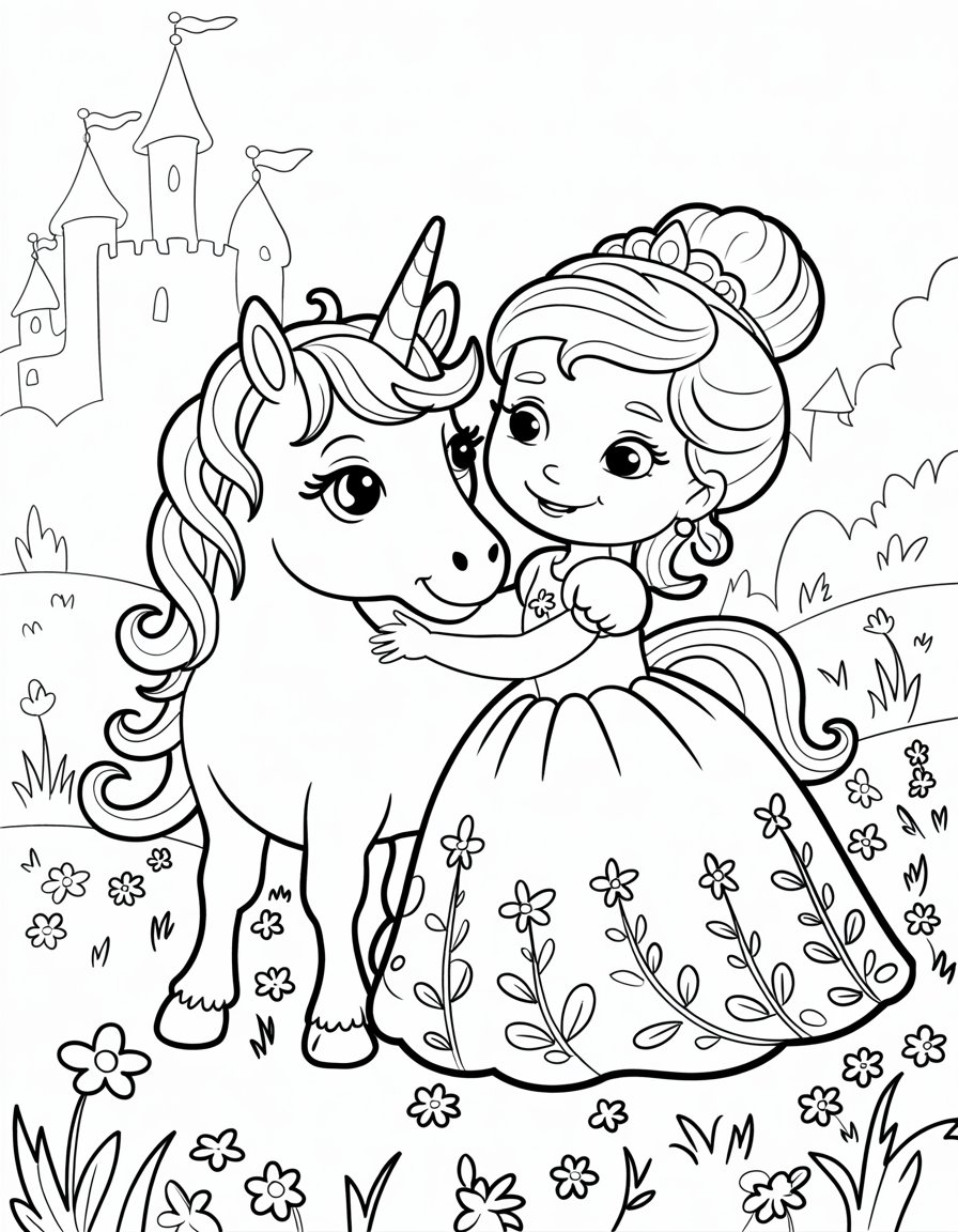 Princess and Her Unicorn Friend