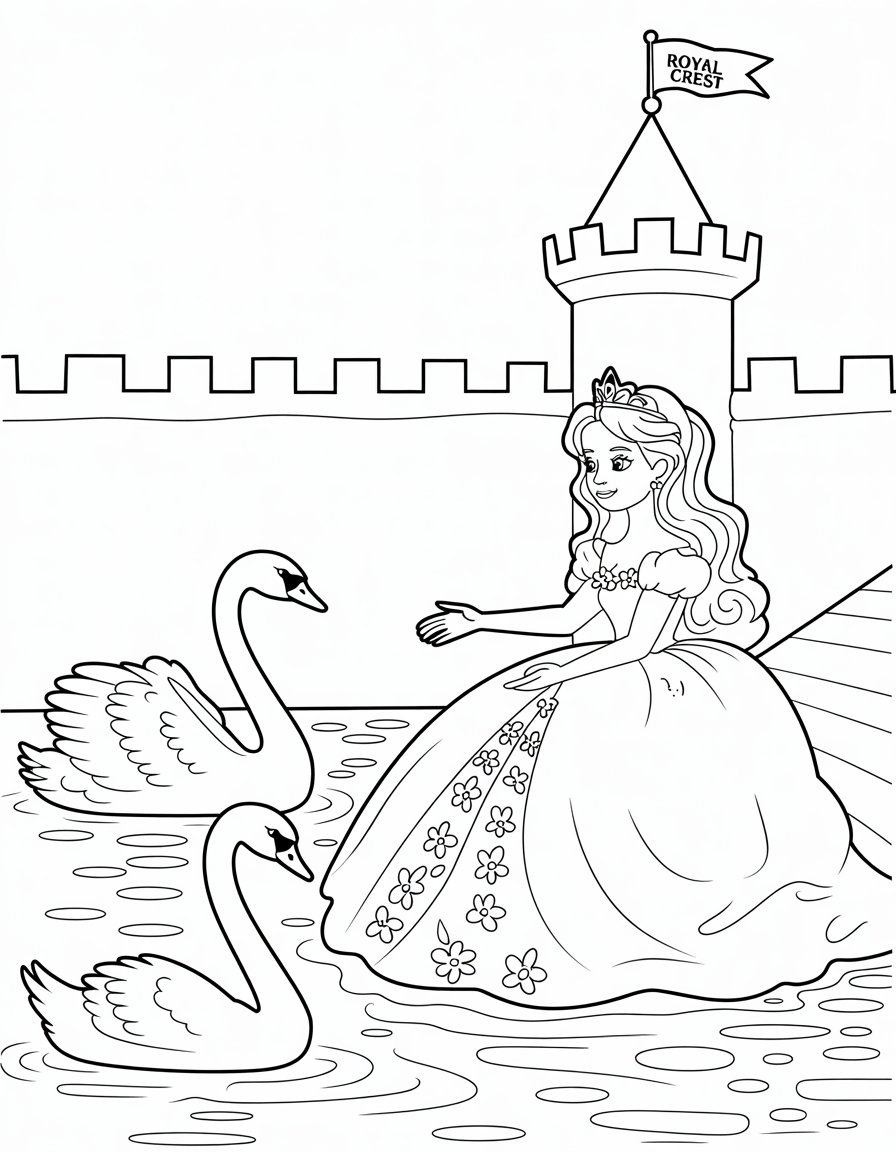 Princess by the Castle Moat