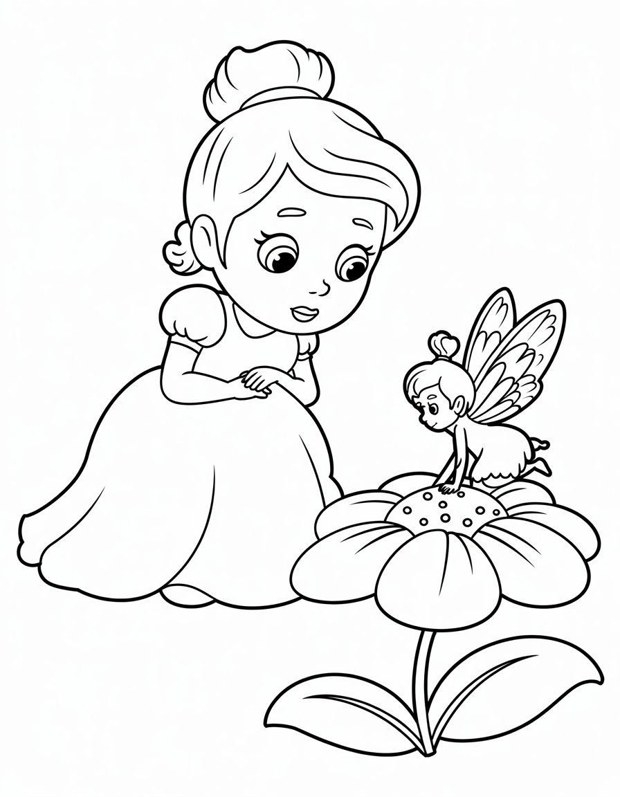 Princess Discovering a Tiny Fairy