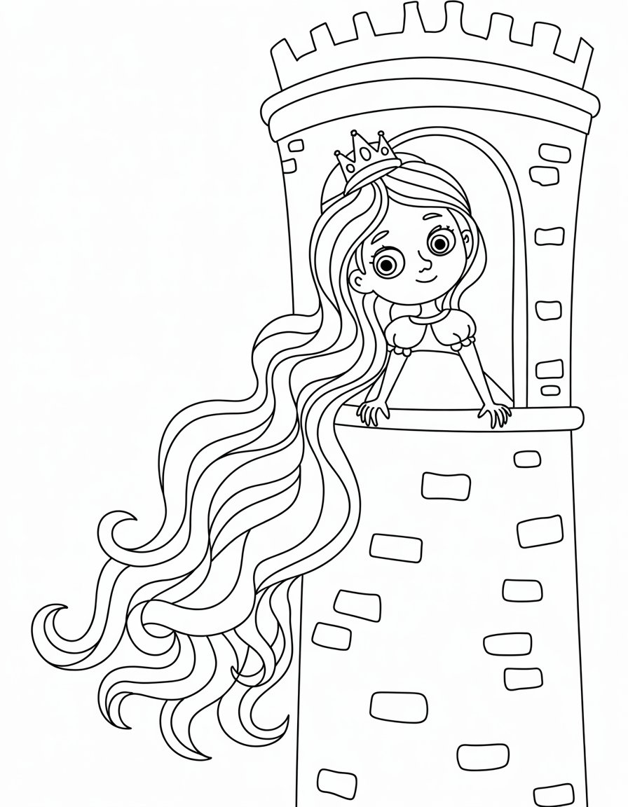 Princess Letting Down Her Hair