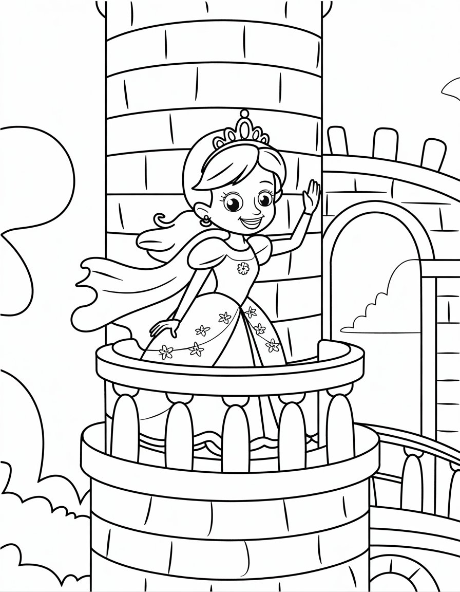 Princess on Castle Balcony