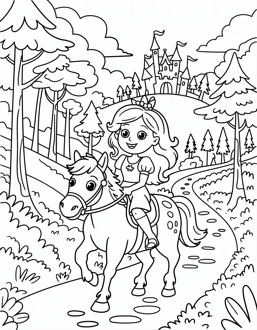 Princess Riding Near the Castle