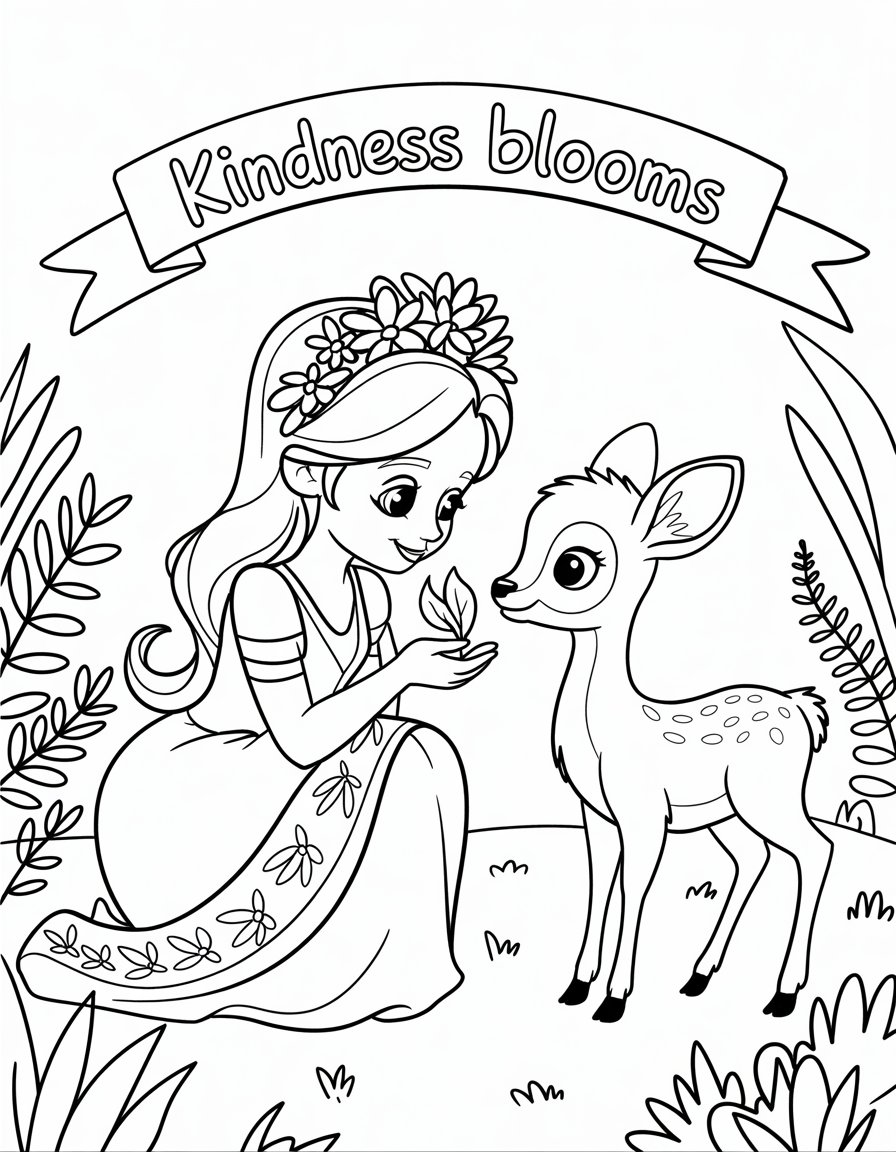 Princess with a Gentle Fawn