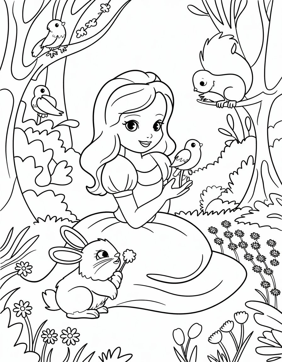 Princess with Forest Friends