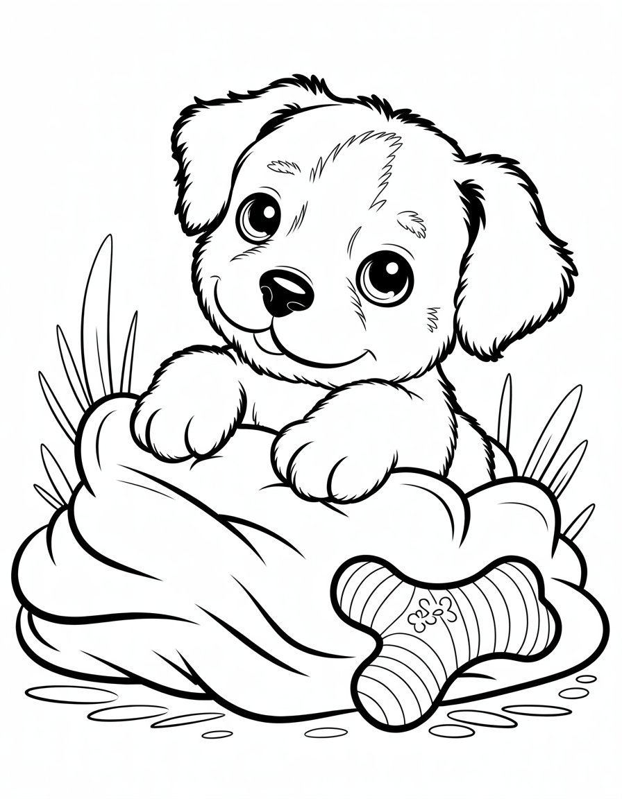 baby puppy coloring page
