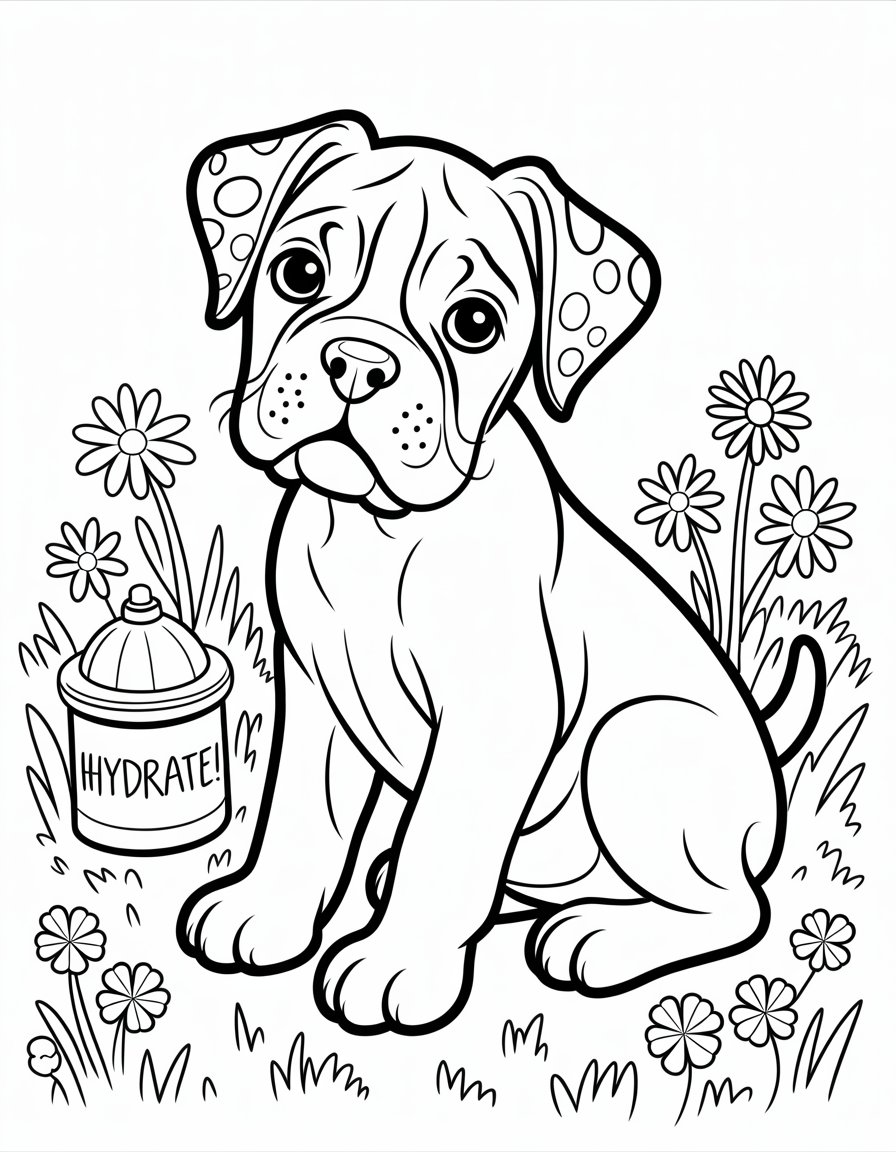 boxer puppy coloring page