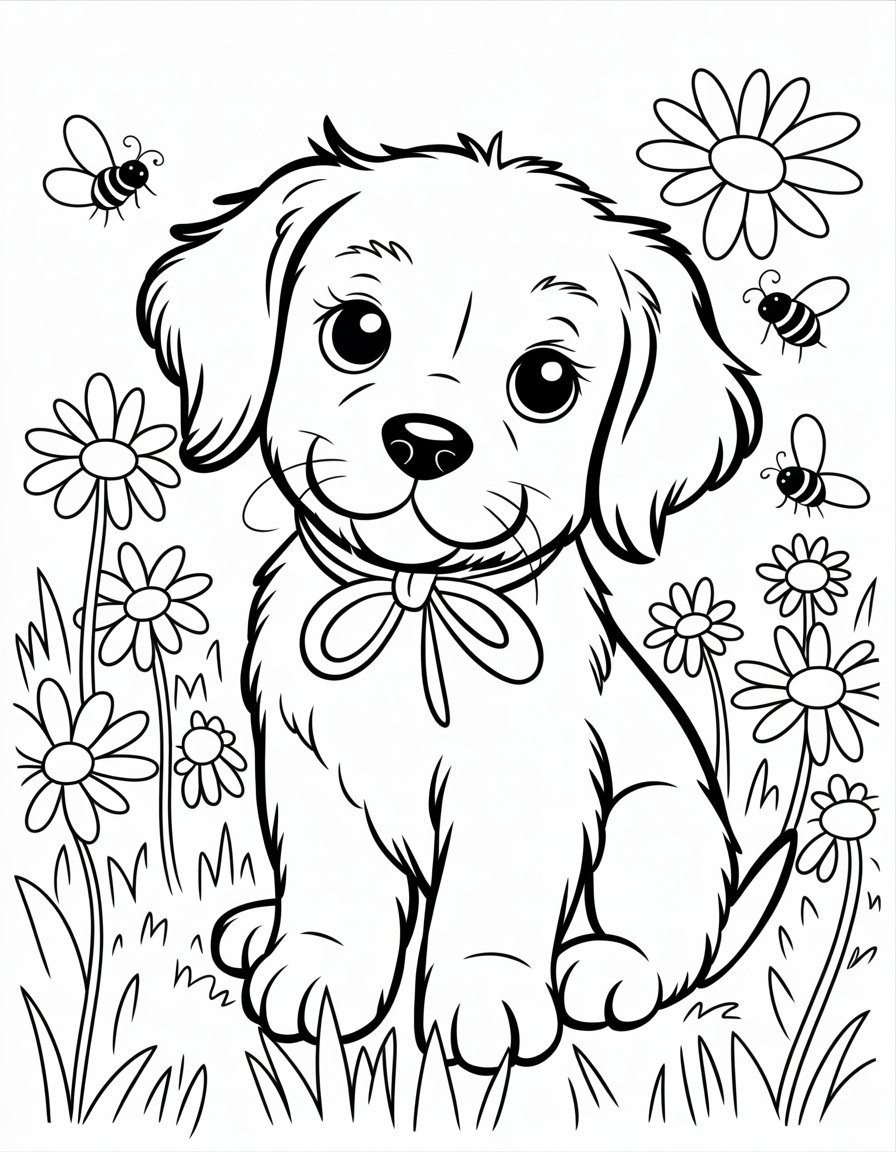 cute puppy coloring page