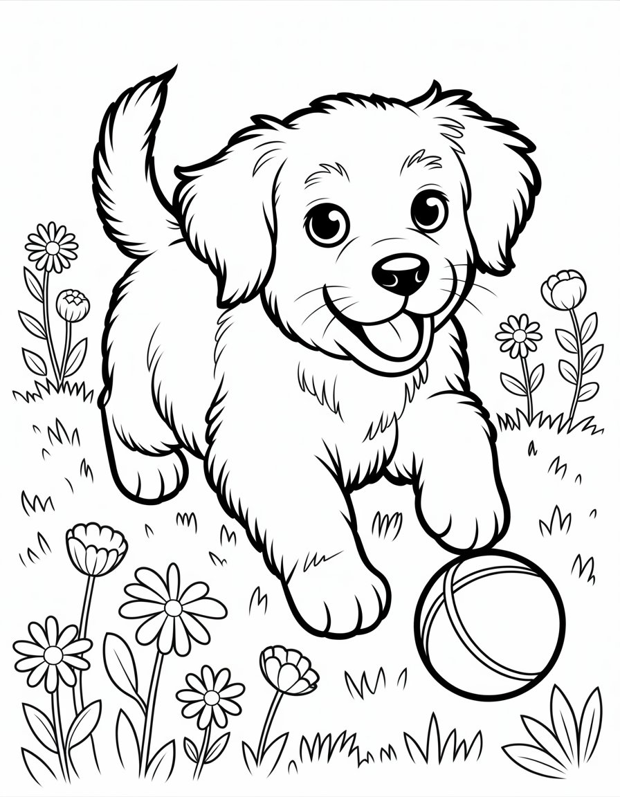 dog coloring page cute