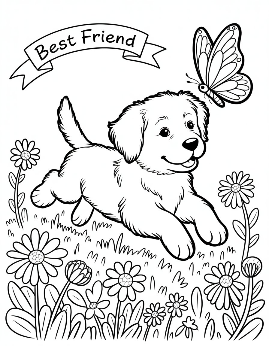 dog coloring page golden retriever