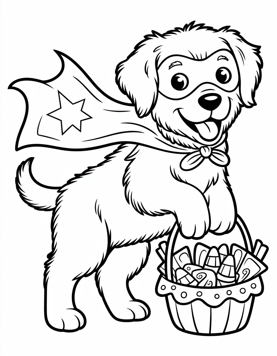 dog coloring page halloween