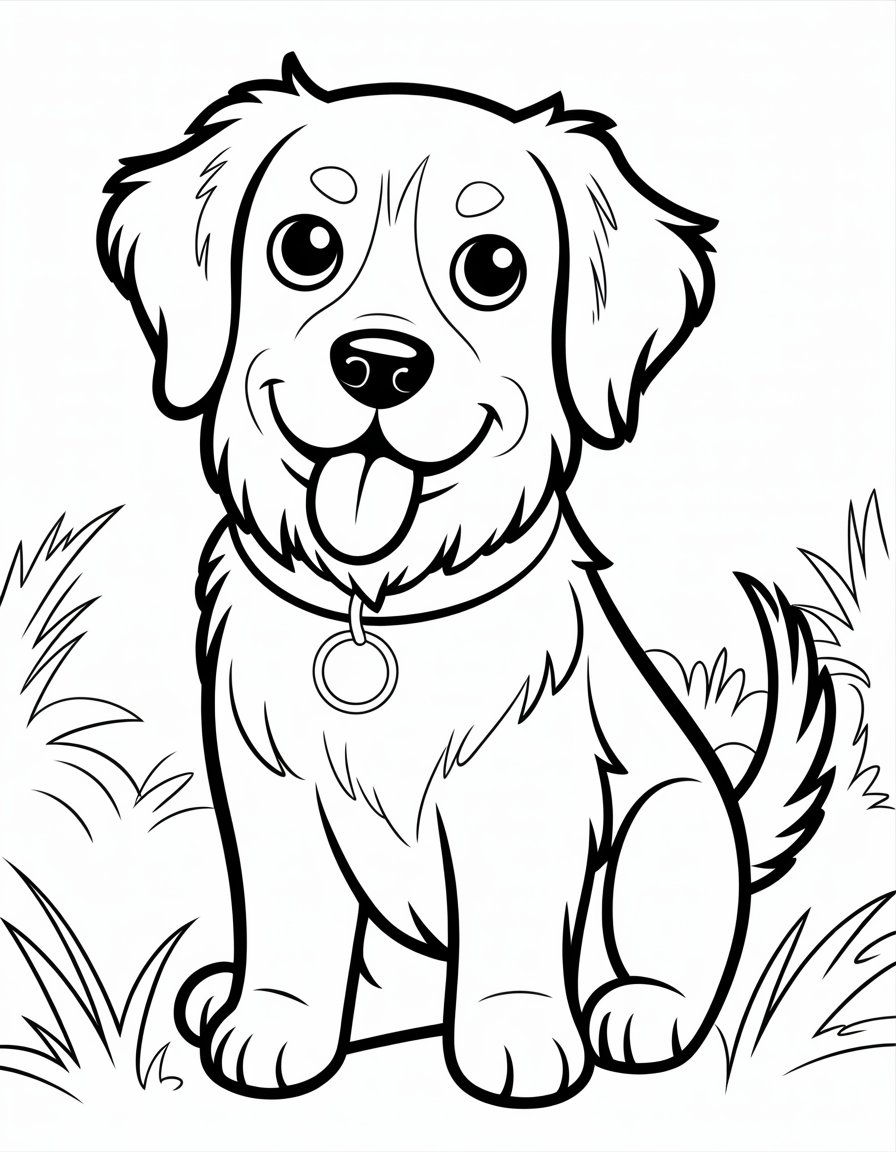 dog coloring page simple